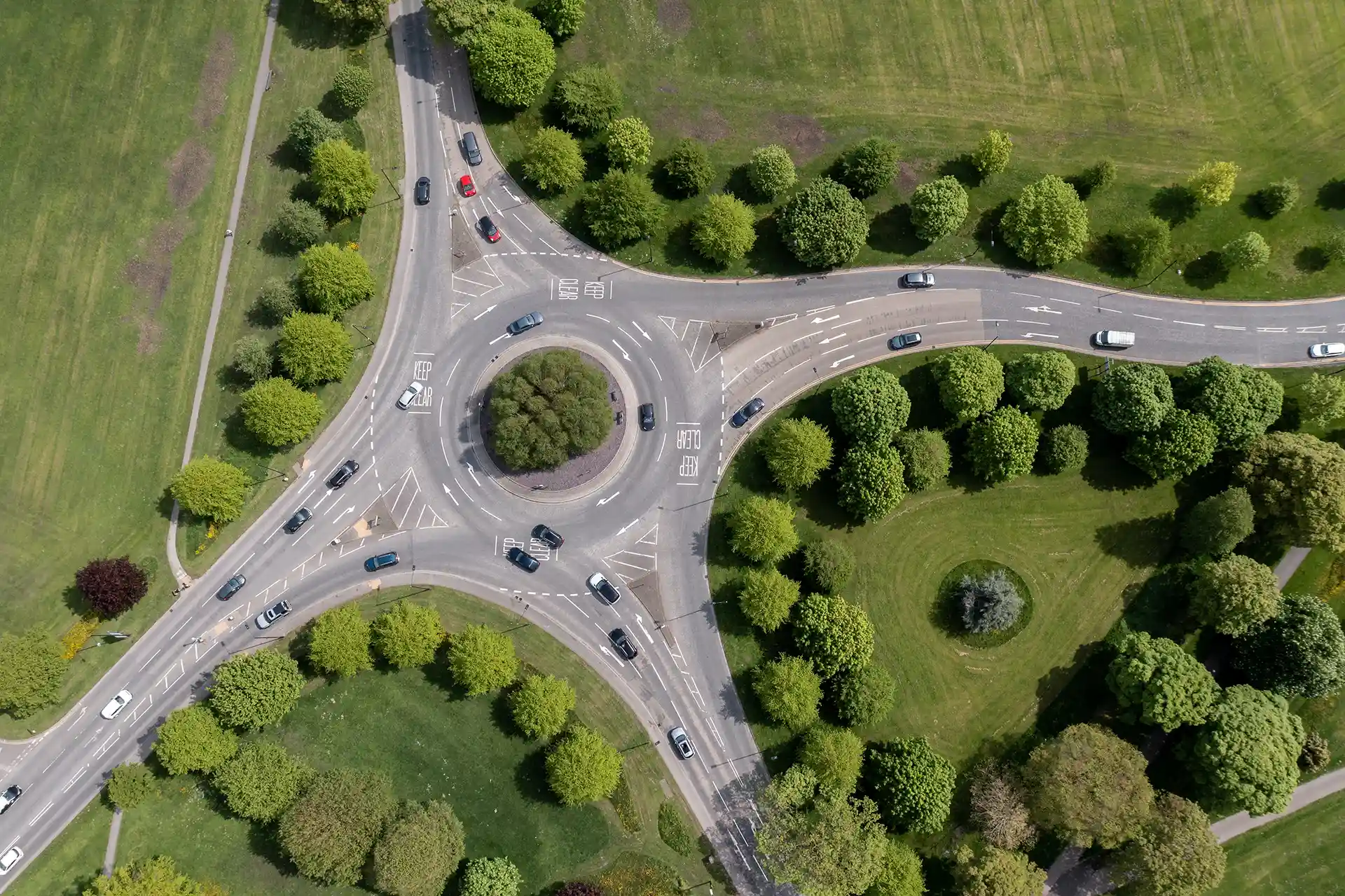 Overhead of a roundabout