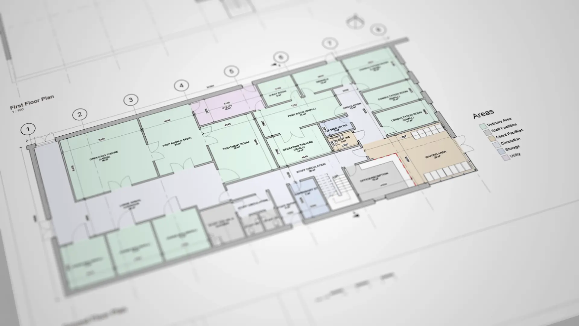 Extract of an architectural floor plan drawing